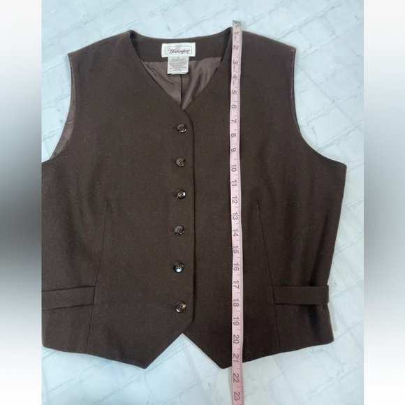 Vintage Worthington vest Wool Women's 14 Chocolate Brown Fully Lined waistcoat - Picture 9 of 15